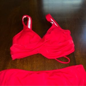 💜 2 for $12 -Venus Red Bikini Top Laced Back Sz small-bottoms listed separately